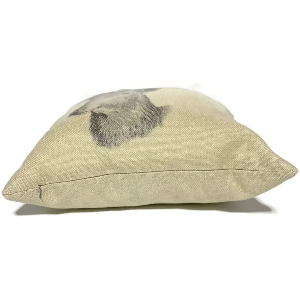 Deer Head Profile Accent Throw Pillow With 14 x 14 Inches Tan Brown